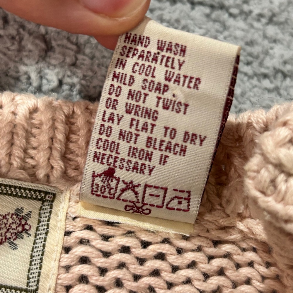 1990s Ashley Cardigan VTG Floral Hand Knit PM Pink Grandmacore Coquette Cottage - Picture 7 of 13
